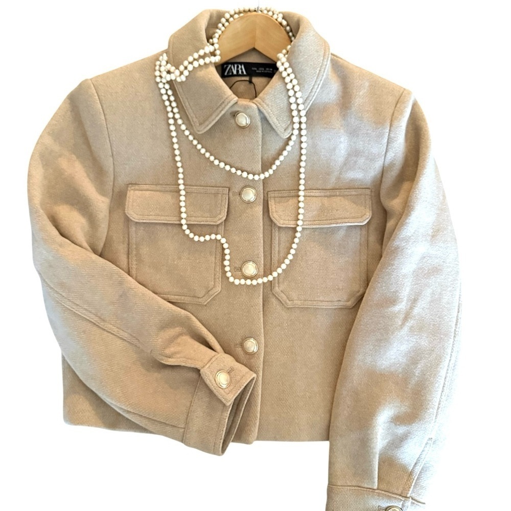 Zara Cropped Carmel Wool Blend Coat| Zara Camel Coats